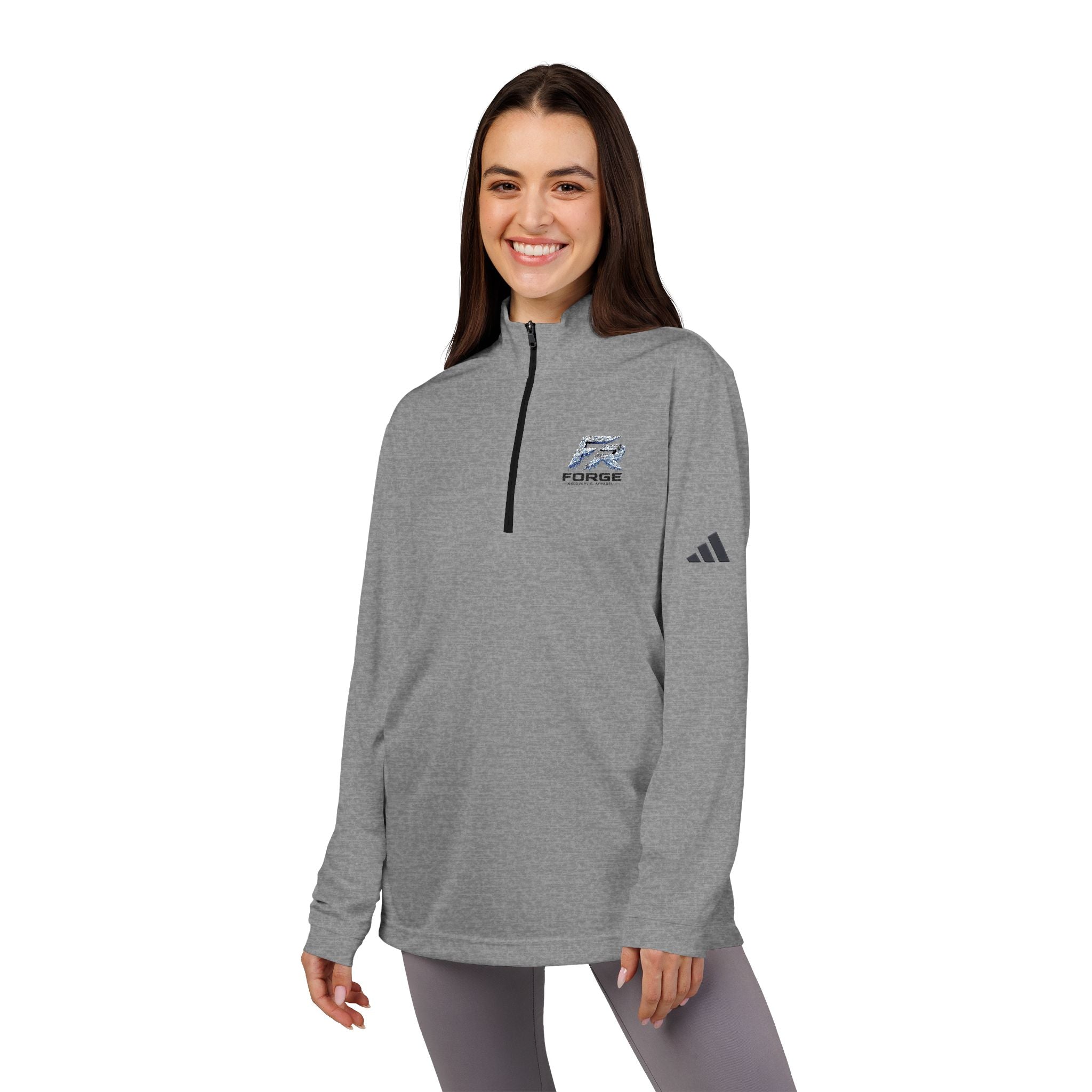FORGE Embroidered Quarter-Zip Pullover — Adidas® Performance Top