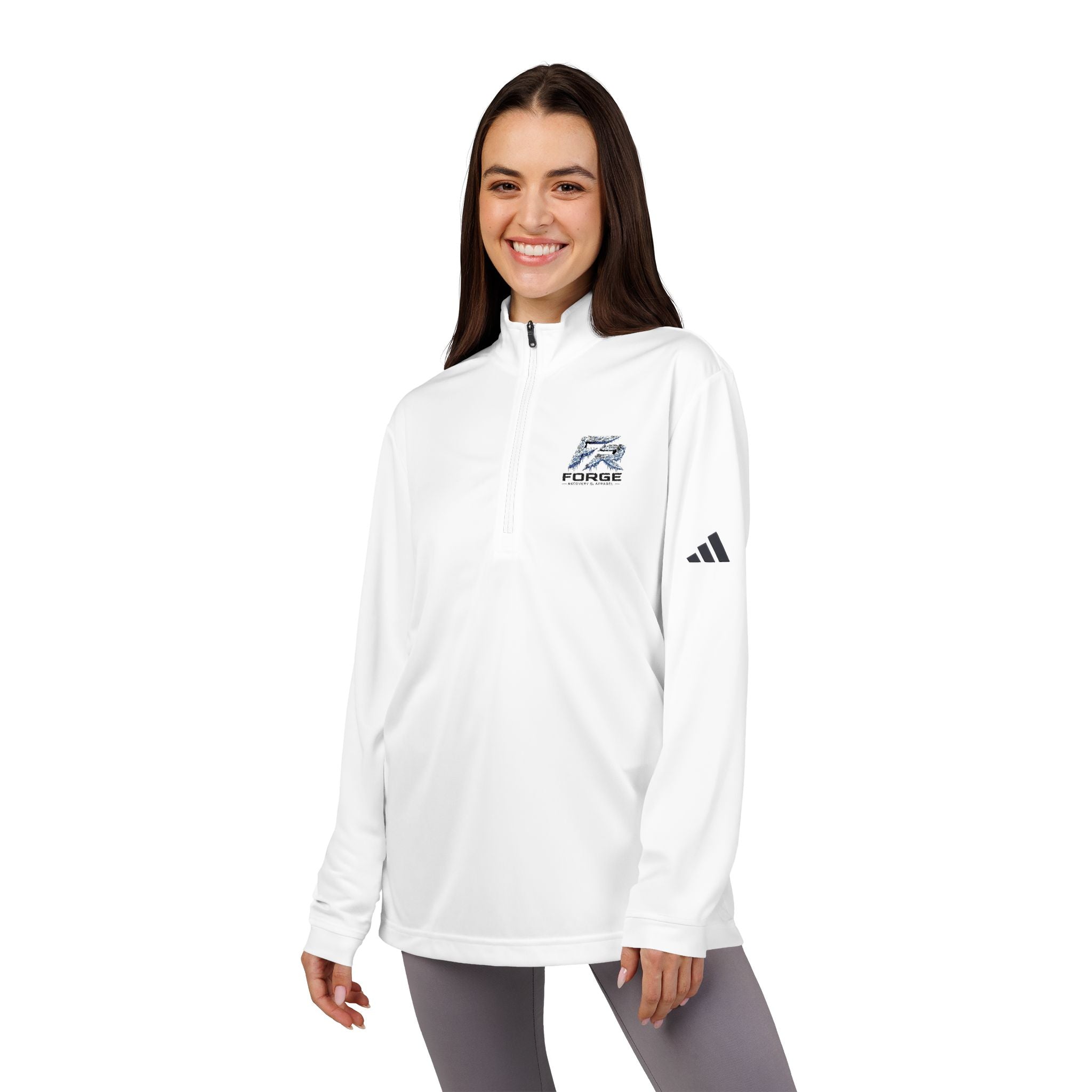 FORGE Embroidered Quarter-Zip Pullover — Adidas® Performance Top